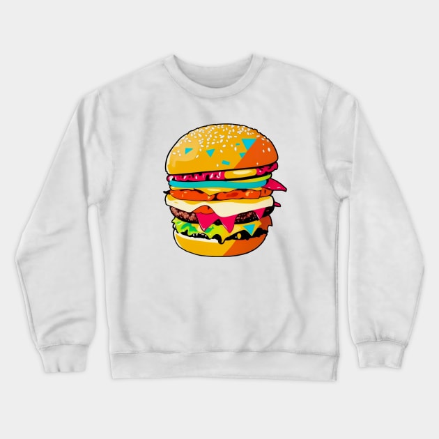 Big Cheeseburger Crewneck Sweatshirt by FunkyColorShop